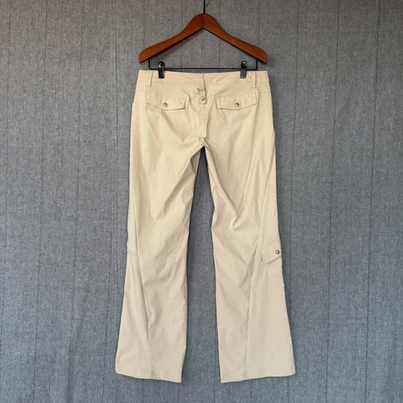 Athleta Dipper Tan Multi Pocket Cargo UPF 50 Low Rise Flare Leg Hiking Pants - Picture 6 of 17